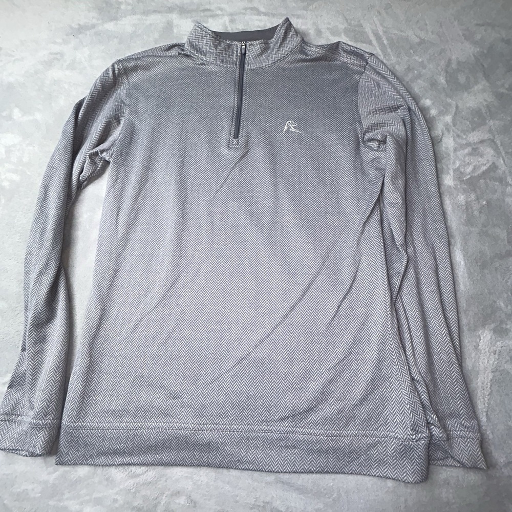 Rhoback Sweater Mens Small Gray Quarter Zip Performance Golf Pullover Athletic - Picture 2 of 9